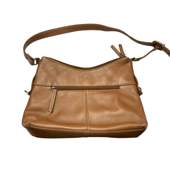 Stone Mountain Purse Leather Brown Shoulder Bag Zipper Close - Picture 2 of 16